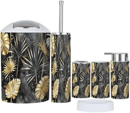 Boho Tropical Bathroom Accessories Set 6 Pieces