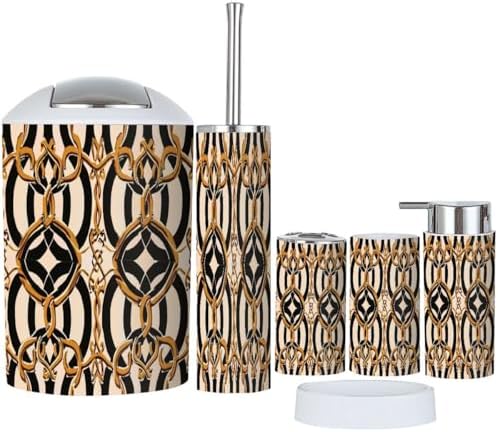 Boho Bathroom Accessory Set 6 Piece Modern