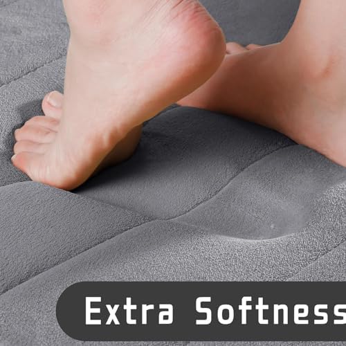 Soft Memory Foam Bath Mat Set 2PCS Non-Slip Water Absorbent