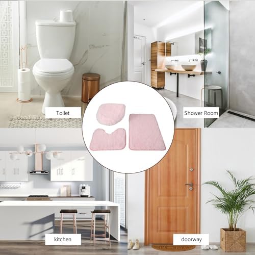 3-Piece Bathroom Rug Set - Super Soft Non-Slip Bath Mats
