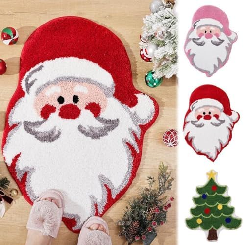 Christmas Bath Mats - Non-Slip Winter Carpet with Santa Pattern