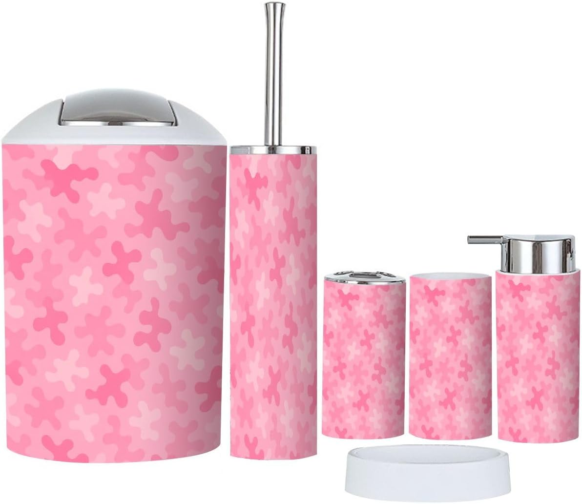 Boho Girly Bathroom Accessory Set 6 Piece