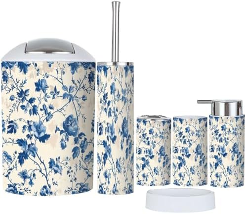 Vintage Bathroom Accessory Set 6 Piece