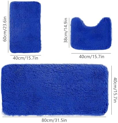 3PCS Soft Bath Mat Set - Non-Slip Thick Machine Washable
