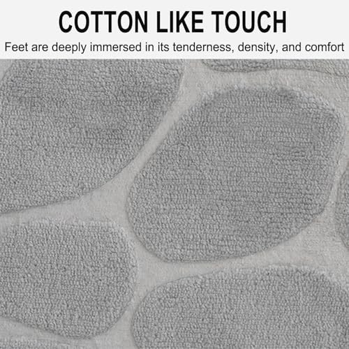 TOMURA 1pc Memory Foam Bath Rug Gray