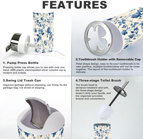 Vintage Bathroom Accessory Set 6 Piece