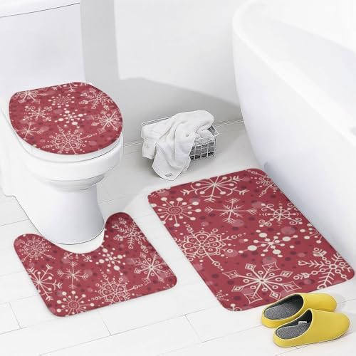 Kuizee 4 Piece Shower Curtain Set with Rugs