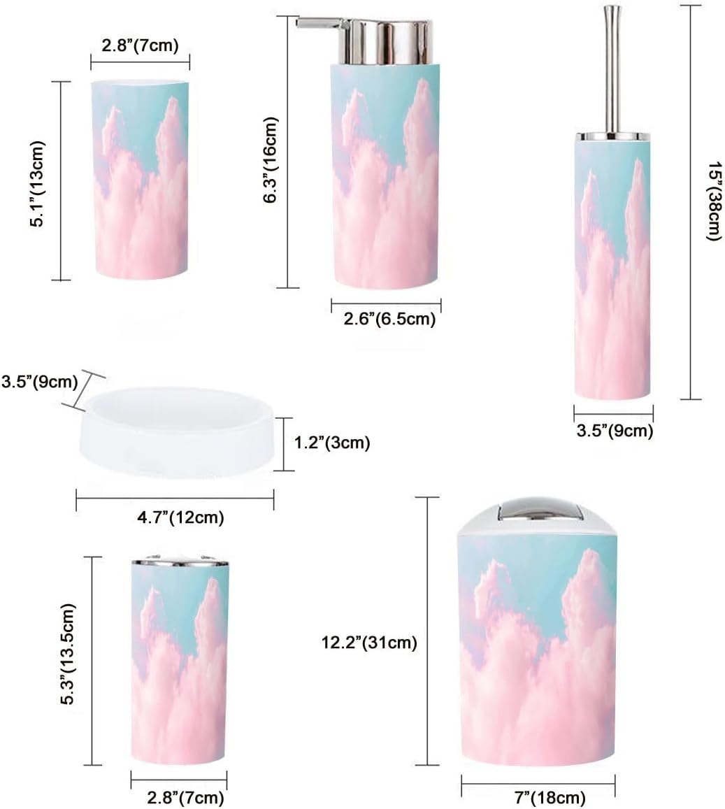 Boho Cloud Series 6 Piece Bathroom Accessory Set