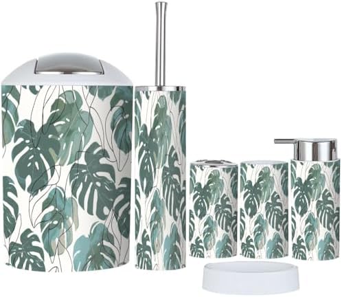 Boho Abstract Minimalist Bathroom Accessory Set of 6