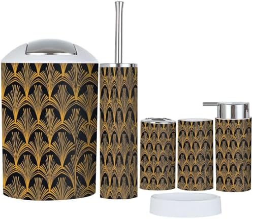 Boho Bathroom Accessory Set 6 Piece Minimalistic