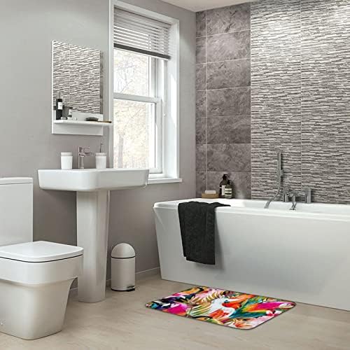 PJO Parrots and Palm Leaves Bath Mat 16x24 1