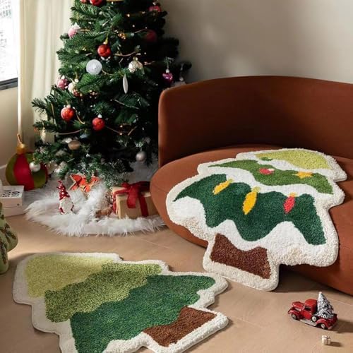 Christmas Bath Mats - Non-Slip Winter Carpet with Santa Pattern