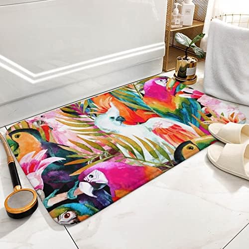 PJO Parrots and Palm Leaves Bath Mat 16x24 1