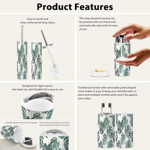 Boho Abstract Minimalist Bathroom Accessory Set of 6