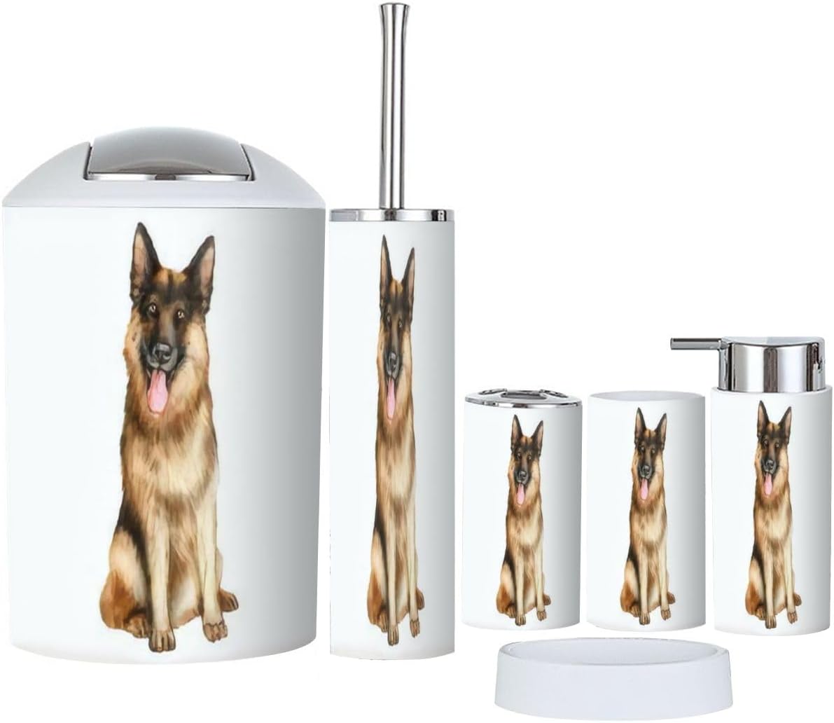 6 Piece Bathroom Accessory Set - Durable Stylish