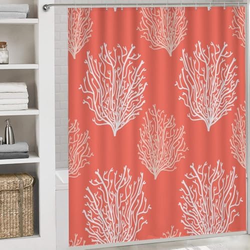 Kuizee 4 Piece Shower Curtain Set with Non-Slip Rugs and 12 Hooks