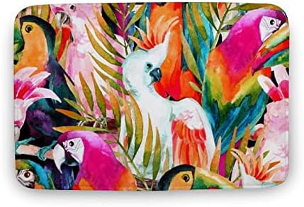 PJO Parrots and Palm Leaves Bath Mat 16x24 1