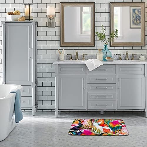 PJO Parrots and Palm Leaves Bath Mat 16x24 1