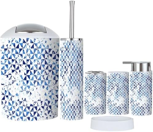 Geometric Mosaic Bathroom Accessory Set 6 Piece