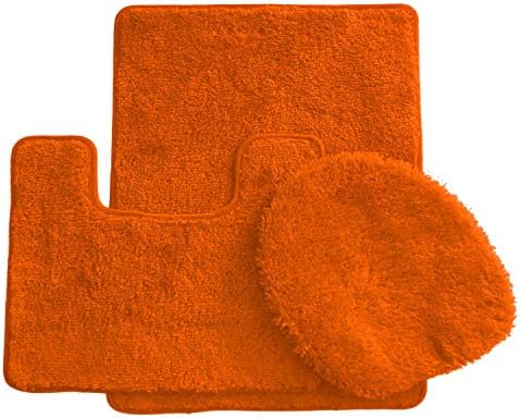 BH Home Linen 3 pcs Premium Bath Rugs Set Orange