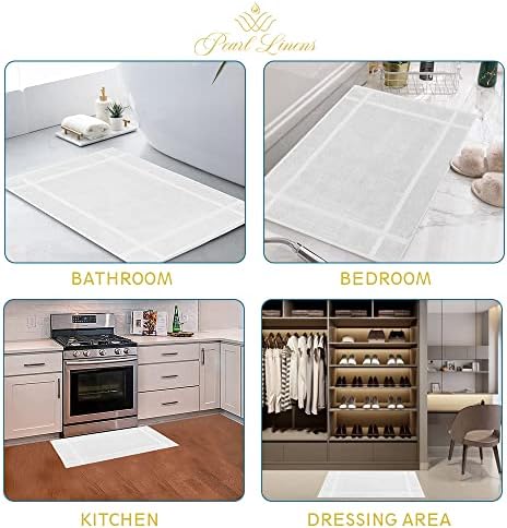 Pearl Linens 12-Pack Cotton Bath Mats White 18x25in