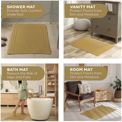 ALIBI Bath Mat Set 2 Pack Luxury Cotton Towel
