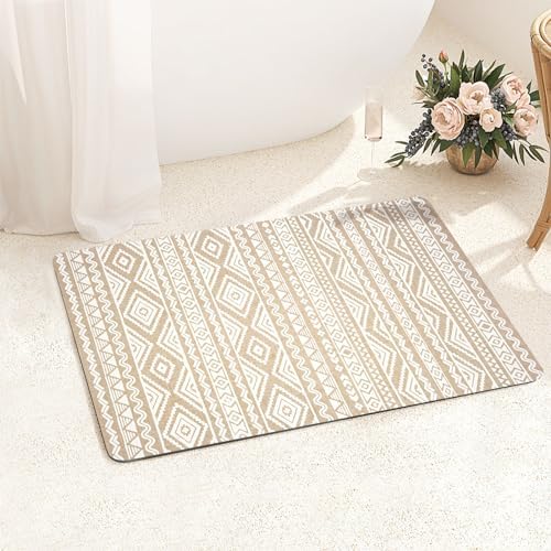 FRESHMINT Boho Bath Mat Non-Slip Quick Dry