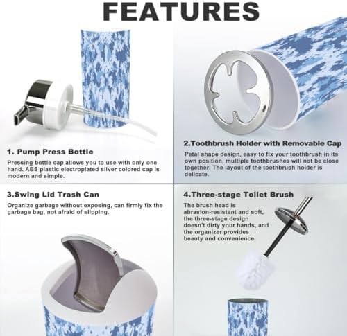Contemporary Art Tie Dye Bathroom Accessory Set 6 Piece
