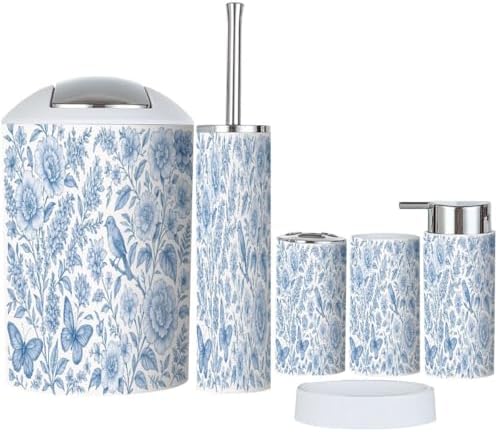 Boho Bloom Bathroom Accessory Set 6 Piece