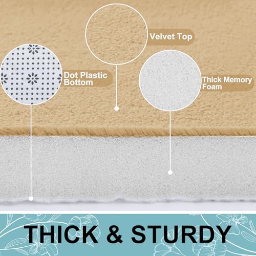 Smiry Memory Foam Bath Mat 47x20 - Non Slip Absorbent Washable