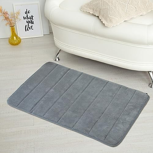 Memory Foam Bath Mat with Velvet Feel Grey