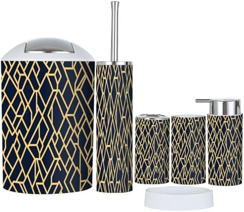 Bathroom Accessory Set 6 Piece Modern Boho Design