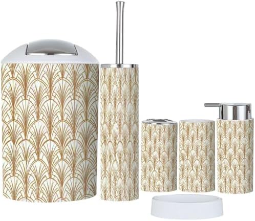 Boho Abstract Art Bathroom Accessories Set 6 Piece