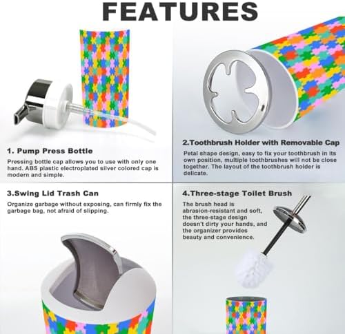 Colorful 6-Piece Bathroom Accessory Set