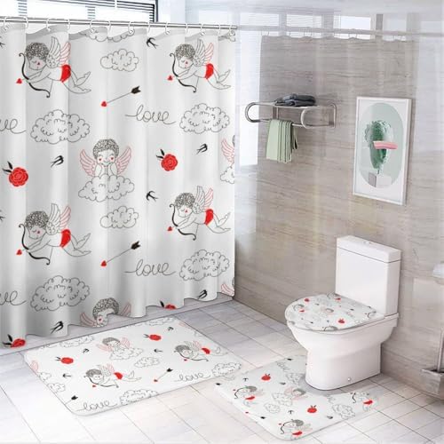 Kuizee Valentines Day Cute Kids Bathroom Accessories Set