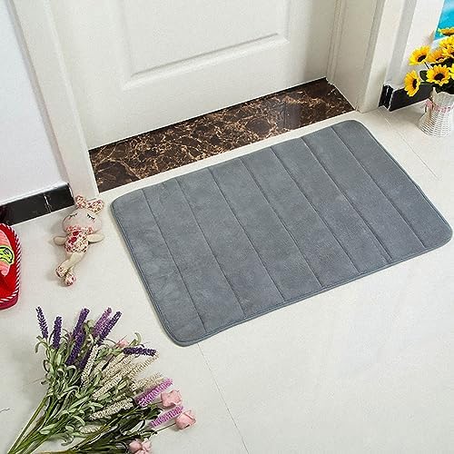 Memory Foam Bath Mat with Velvet Feel Grey