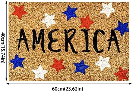 Patriotic Fourth of July Coir Doormat with Anti-Slip Design