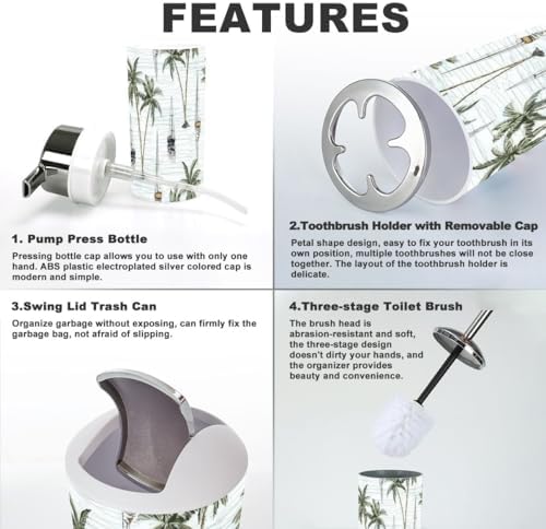 Coconut Palm Bathroom Accessory Set 6 Piece