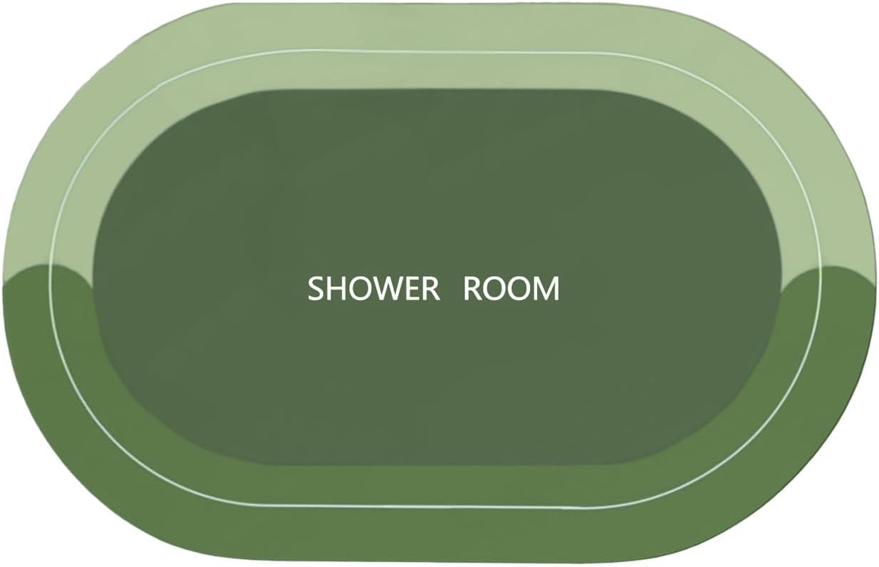 Bath Mat - Quick Dry Non Slip Rubber Backed 16x24 Green