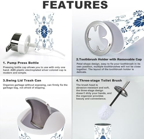 6 Piece Mexican Ceramic Bathroom Accessory Set