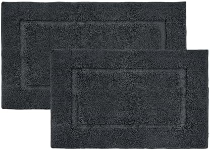 Lane Linen Charcoal Bath Mat Set 2 Pc