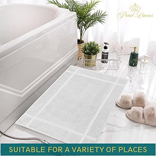 Pearl Linens 12-Pack Cotton Bath Mats White 18x25in