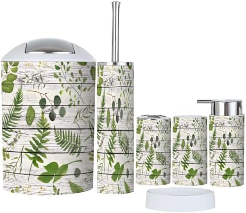 Eucalyptus Greenery Bathroom Accessory Set 6 Piece