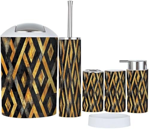 Boho Earth Tone Bathroom Accessory Set 6 Piece