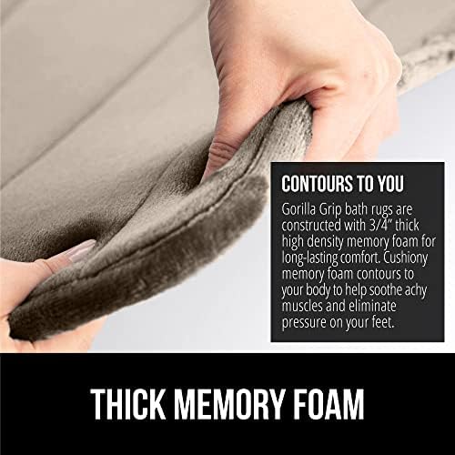 Gorilla Grip Memory Foam Bath Rug 36x24 Taupe