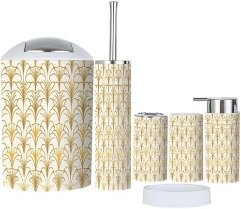 TRANQDEHOM 6 Piece Boho Bathroom Accessories Set