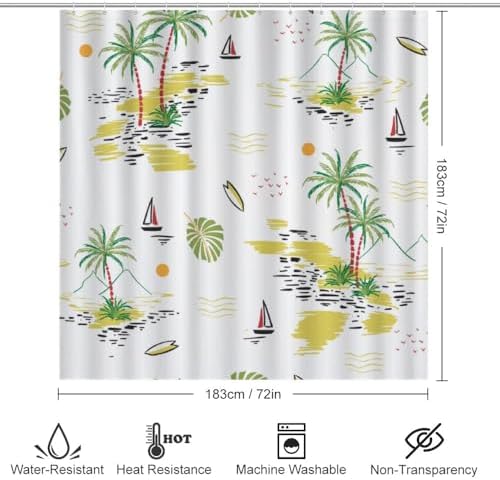 Kuizee 4-Piece Shower Curtain Set with Non-Slip Rugs 1