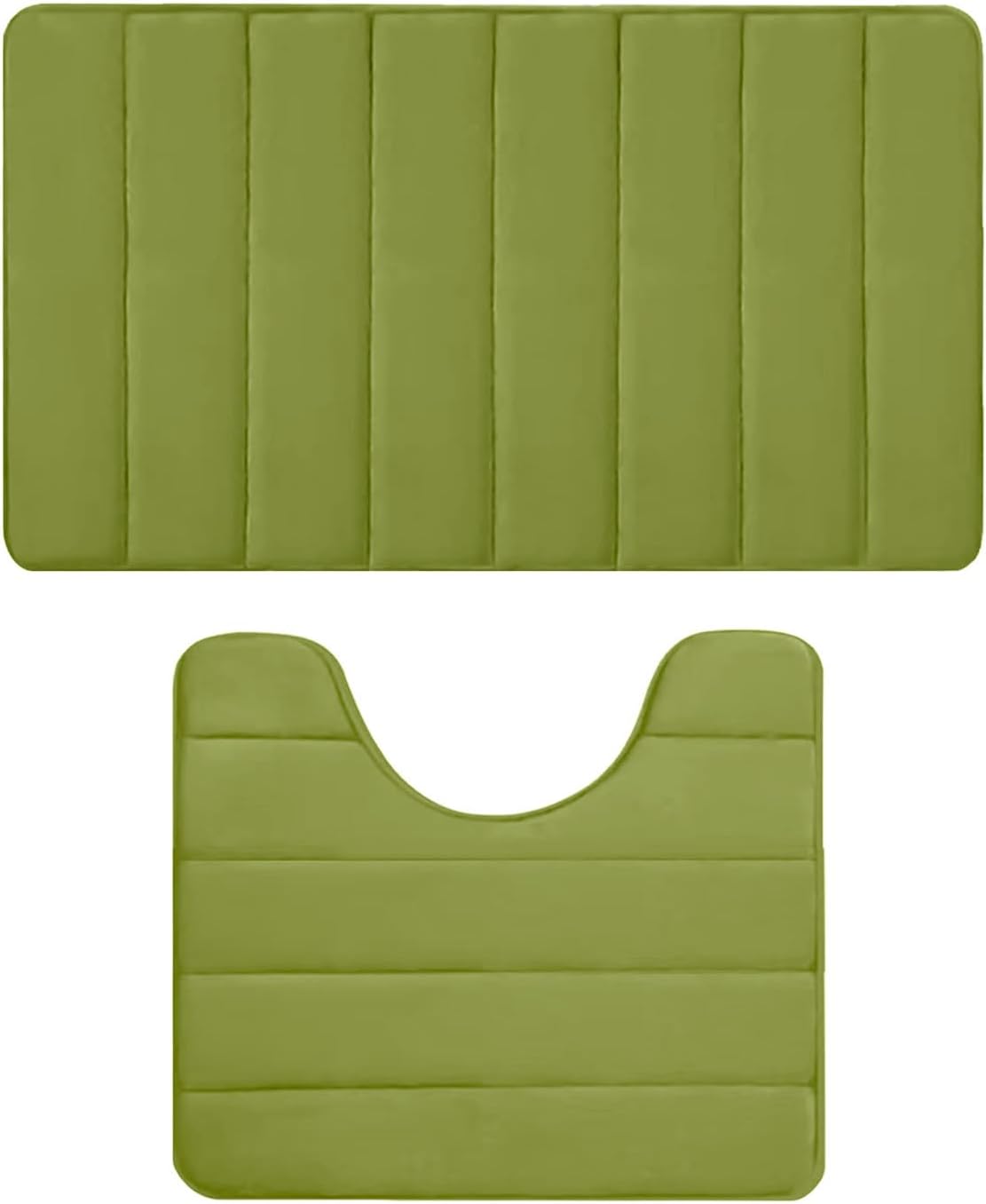 2 PCS Bath Mat Set - Soft Non-Slip Thick Machine Washable 1