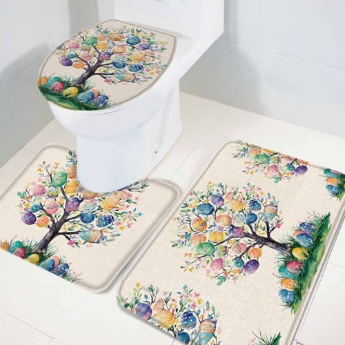 Wotrend Easter 3 Piece Bath Rug Set