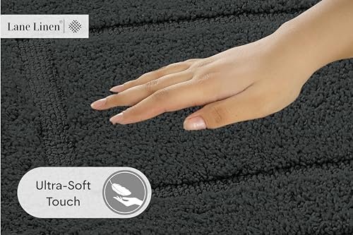 Lane Linen Charcoal Bath Mat Set 2 Pc